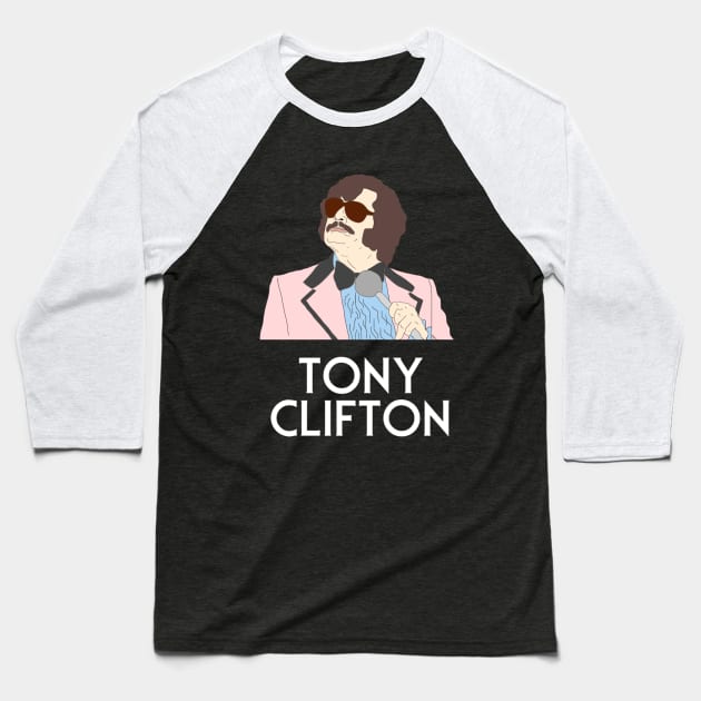 Tony Clifton Baseball T-Shirt by VideoNasties